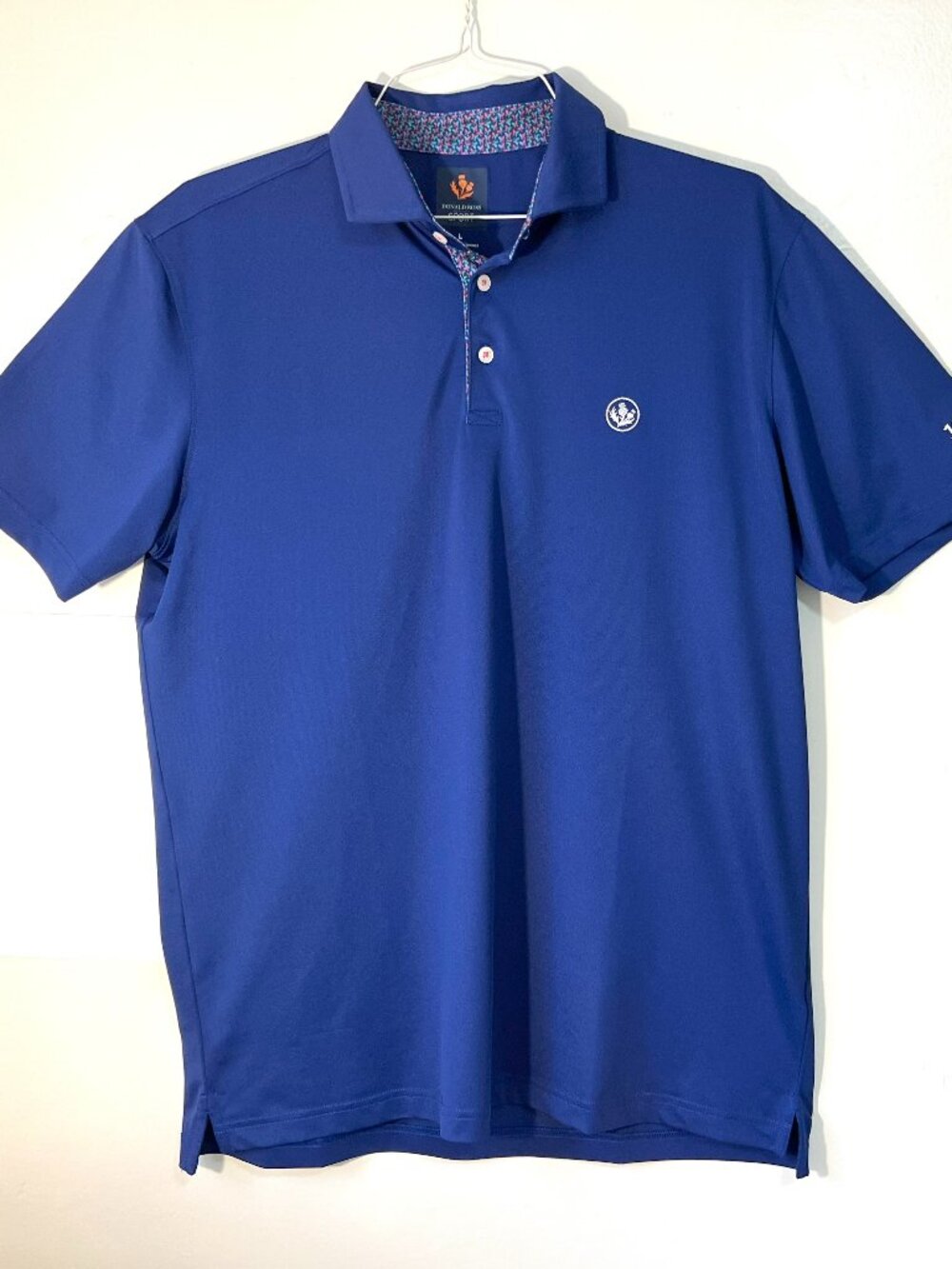 Donald Ross 1872 Club Size "L" Active Poly Blend Golf Polo Shirt - Royal-EUC